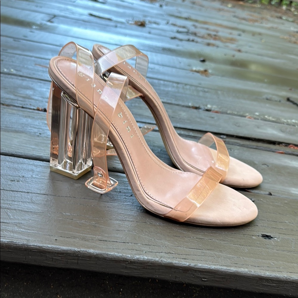 Gianni Bini Clear and Nude Heels